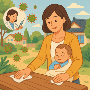 Read more about the article RSV 예방 완전 정복: 항체주사부터 실생활 육아 전략까지 한눈에